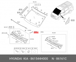 УГЛОВАЯ НАКЛАДКА КУЗОВА 861544H000 HYUNDAI KIA