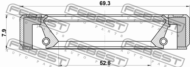 Toyota RAV4 05- сальник хвостовика редуктора 95GBY-54690808L FEBEST