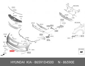 Kia Optima  молдинг бампера 86591D4500 HYUNDAI KIA