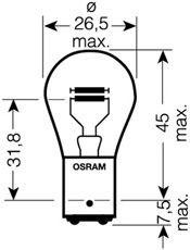 Комплект ламп  P21W/5W 12V блистер 2шт 7528-02B OSRAM