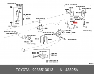 Toyota LC 200 втулка в задний стабилизатор 90385-13013 TOYOTA
