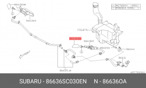 Subaru Forester форсунка фароомывателя оригинал левая в цвет 86636SC030EN SUBARU