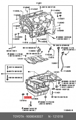 Прокладка сливной пробки 90080-43037 TOYOTA