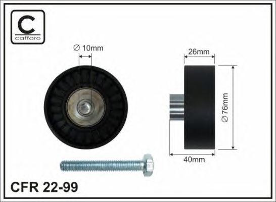 Ролик генератора обводной Audi A3, Scoda Fabia, Octavia, VW Golf, Polo 1.4-1.6 T 22-99 CAFFARO