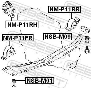 Втулка переднего подрамника NSB-M01 FEBEST