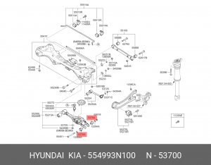 Kia Sportage 11-/IX35 Сайлентблок нижнего подпружиненого рычага к кулаку (4шт ав 554993N100 HYUNDAI KIA