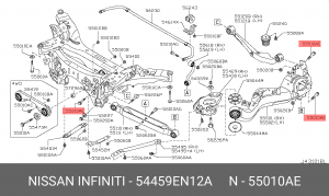 Nissan X-Trail T31 болт крепления нижнего и верхнего поперечного рычага к кулаку 54459-EN12A NISSAN INFINITI