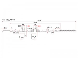 Mitsubishi Lancer X Трос ручника левый ST4820A049 SAT