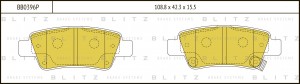 Honda CR-V 07-, CR-V 12- V-2.0 колодка тормозная задняя BB0396P BLITZ