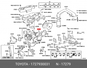 Toyota LC150 прокладка приемной трубы 17279-30031 TOYOTA