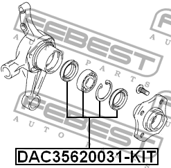 Suzuki Liana, Baleno 4WD подшипник задней ступицы р/к DAC35620031-KIT FEBEST