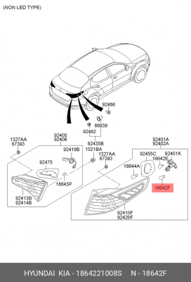 Hyundai/Kia Лампа поворотников H21W (галоген) 1864221008S HYUNDAI KIA
