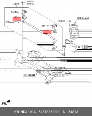 Hyundai Solaris 11-14/Rio 11-14 втулка стаб перед 54813-3X000 HYUNDAI KIA