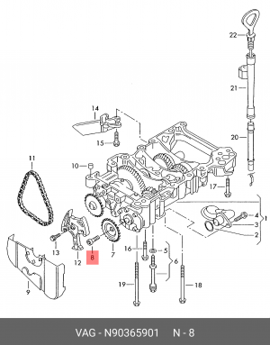 VAG Octavia болт шестерни звезды масляного насоса N 903 659 01 VAG