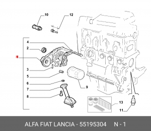 Fiat 1.4 насос маслянный 55195304 FIAT