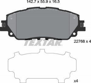 Toyota Camry 2017- Колодки тормозные передние 2276801 TEXTAR