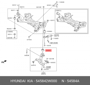 Hyundai IX35/Sportage 11/SonataYF/optima 11-/SantaFe 13-/Sorento 12- Са-лок пер. 54584-2W000 HYUNDAI KIA