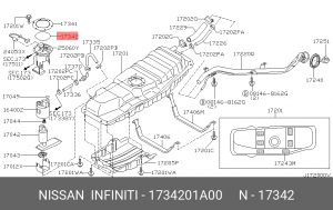 Nissan Almera classic Кольцо бензонасоса 1734201A00 NISSAN INFINITI