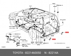Toyota LC Prado 120 провод задней ПТФ 82214-60050 TOYOTA