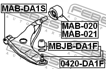Mitsubishi Carizma шаровая опора (гладкий палец) со стопором 0420-DA1F FEBEST