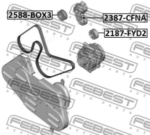 FORD Torneo ролик обводной генератора 2588-BOX3 FEBEST