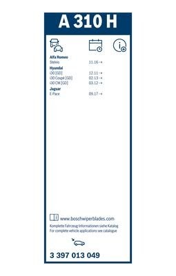 300мм Hyundai i30 12- щетка зад 3 397 013 049 BOSCH