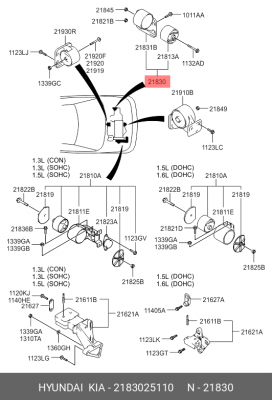 Hyundai Accent Опора ДВС левая (Акпп) 2183025110 HYUNDAI KIA