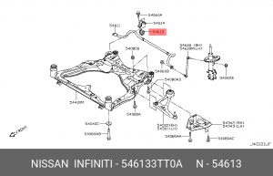 Nissan Teana 33 втулки переднего стабилизатор 54613-3TT0A NISSAN INFINITI