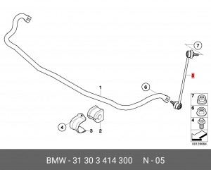 BMW X3 Стойка стабилизатора передняя правая 31 30 3 414 300 BMW