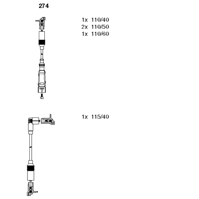 AUDI 80 1,6-2,0 mot.RN/PP/PM/JN/NE/SF/AAD/3A/ABM/ABT/ABK провода в/в к-т 274 BREMI