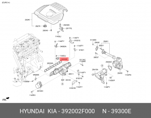 Hyundai SantaFe 2.0D /Ix35 2.0D/SantaFe 06-12 2.2D Датчик давления в впускном ко 392002F000 HYUNDAI KIA