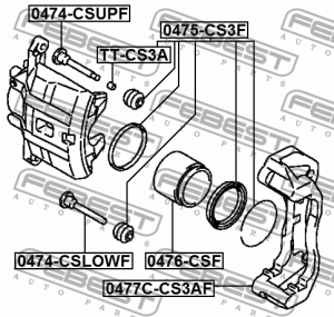 Mitsubishi Lancer 9 палец переднего суппорта верхний 0474-CSUPF FEBEST