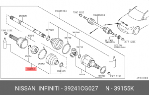 Infinity FX37 пыльник ШРУС наружный передний левый 39241-CG027 NISSAN INFINITI