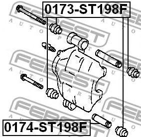 Toyota втулка резиновая на палец суппорта 0174-ST198F FEBEST