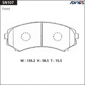 Колодки тормозные SN107 ADVICS