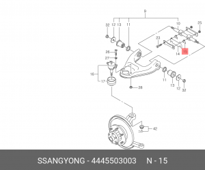 Шайба сход-развала малая 04MM 4445503003 SSANG YONG