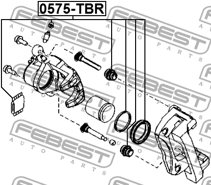 Mazda CX7 ремкомплект заднего суппорта (резинки) 0575-TBR FEBEST