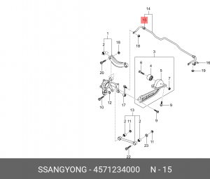 SS Actyon 11- втулка стаб зад 4571234000 SSANG YONG