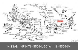 Nissan Шайба сайлентблока рычага продольного 55044-JG01A NISSAN INFINITI