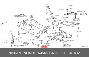 INFINITI G37 стойка стабилизатора передняя левая 54668-JK53C NISSAN INFINITI