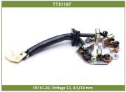 HONDA, INFINITI, ISUZU, NISSAN, OPEL, FIAT, RENAULT щетки стартера (узел) TT51167 TESLA TECHNICS