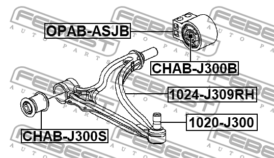 Chevrolet Orlando Рычаг передний правый 1024-J309RH FEBEST