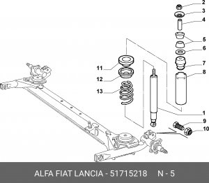 Fiat Albea Втулка заднего амортизатора верх 51715218 FIAT