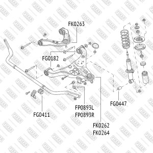 Nissan Navarra, Pathfinder шаровая опора передняя нижняя и задняя верхняя FK0262 FIXAR