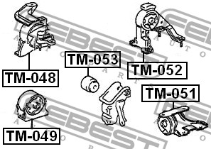 Toyota 3SFE подушка ДВС задняя TM-052 FEBEST