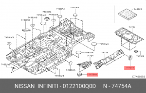 Nissan клипса крепления защиты (скрепка ) 01221-00Q0D NISSAN INFINITI