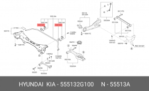 Hyundai Elantra 06-11/Ceed 09-11 VIN/i30 08- VIN Втулка заднего стабилизатора 555132G100 HYUNDAI KIA
