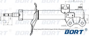 Nissan  Sunny, Almera  B15 (2WD) - Амортизатор передний левый G21845029L BORT