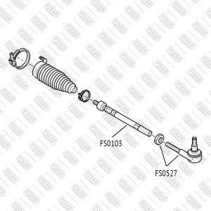 Peugeot 307, Citroen C4 04-, Berlingo/Partner 96-  наконечник рулевой FS0527 FIXAR