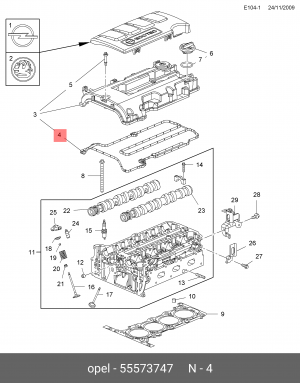 Opel Astra J/Corsa/Insignia/Meriva/Mokka/Zafira 1.2/1.4 XEL/XER/NEL/NET прокладк 55573747 GENERAL MOTORS